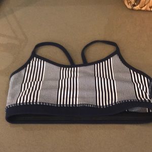 Lulu striped bra. Size 4. Breathable mesh on back